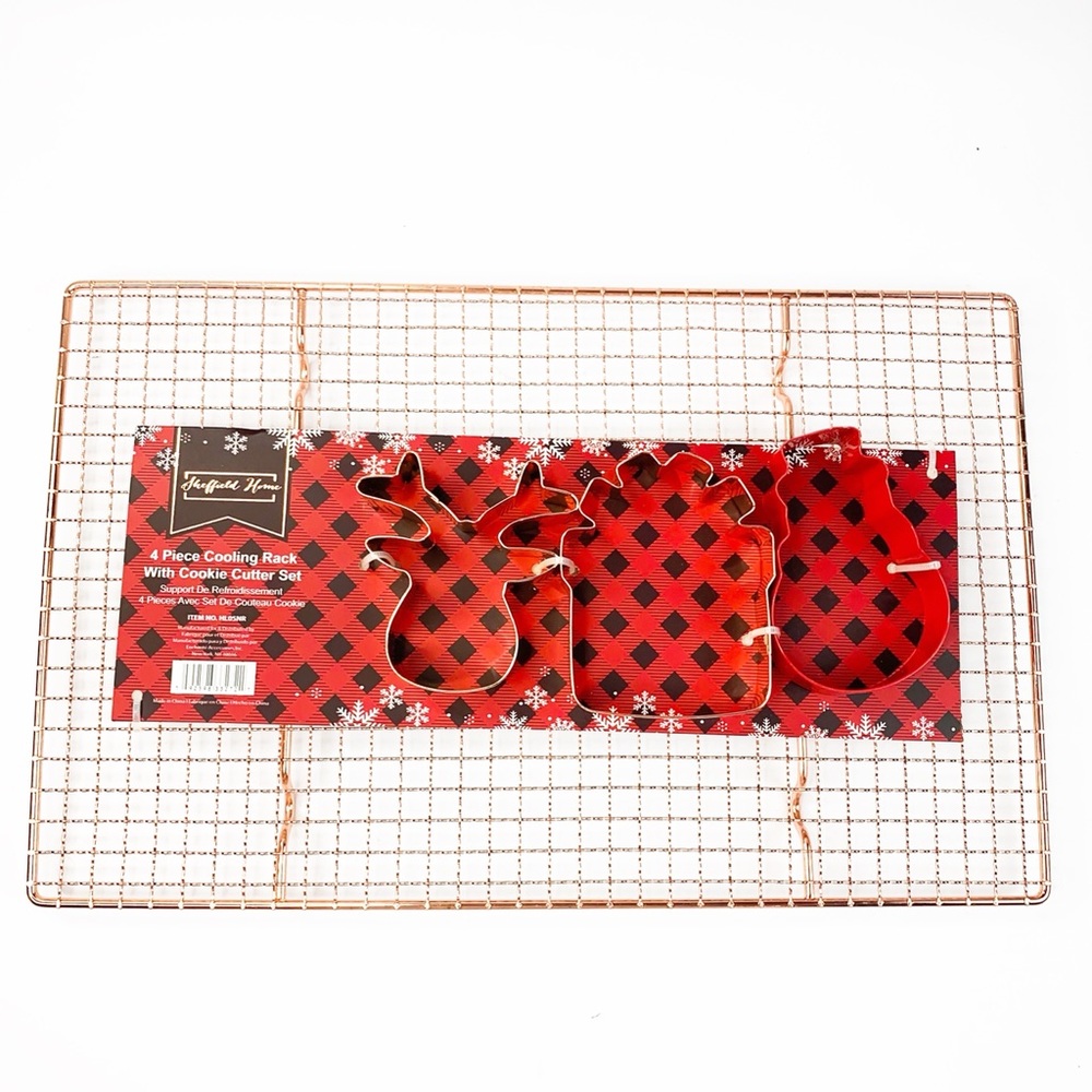 Sheffield 4 Pc Cooling Rack & Cookie Cutter Set